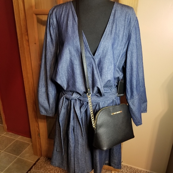 (((SOLD)))loquii Romper Plus Size 20 Denim Shorts Wrap NWT - Picture 4 of 5